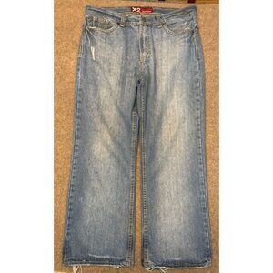 Express X2 M11 Bootcut Jeans Mens 36x30 Low Rise Distressed Y2K Denim